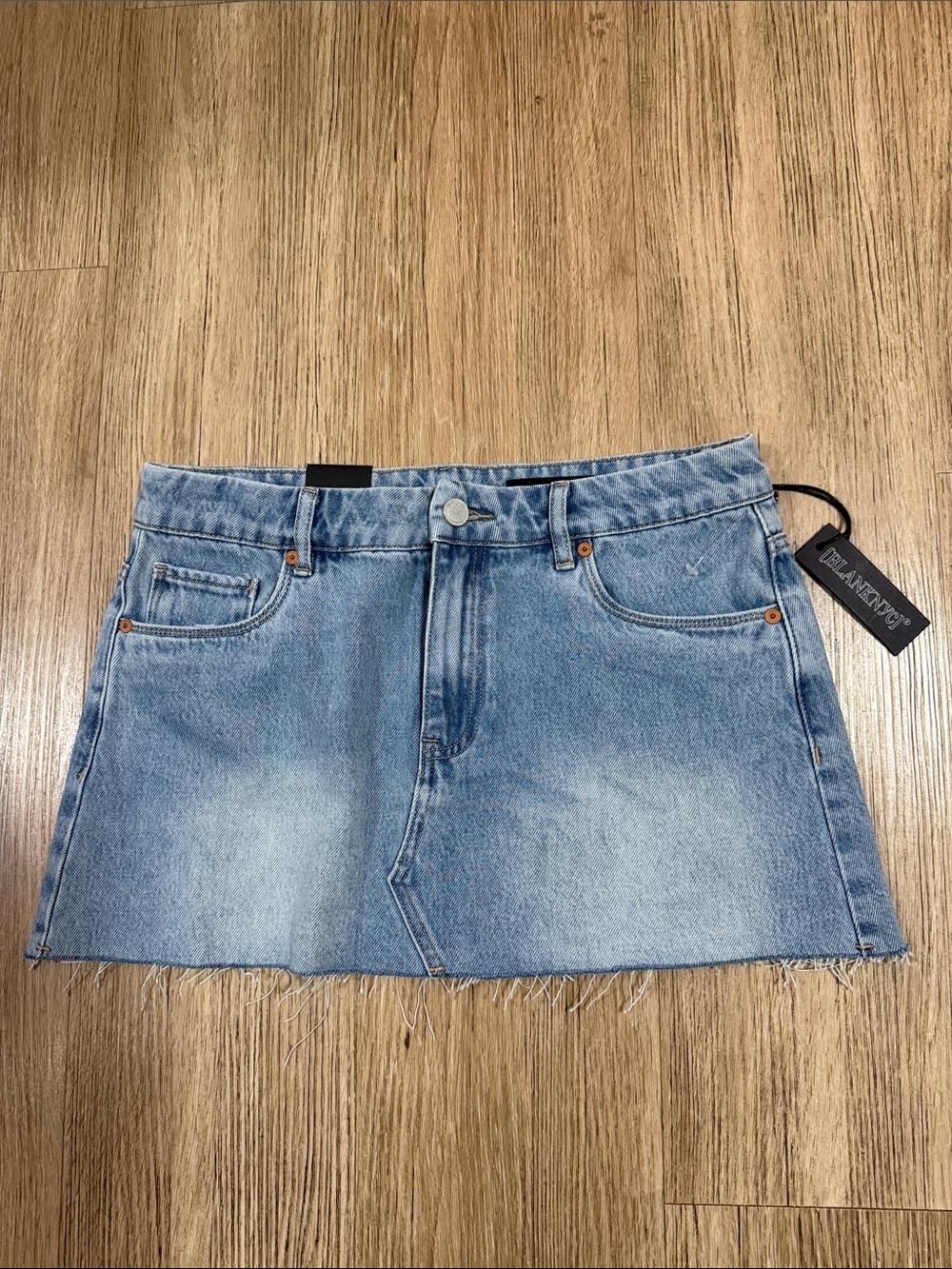 Blank NYC Faded Light Blue Denim Mini Skirt size 28
